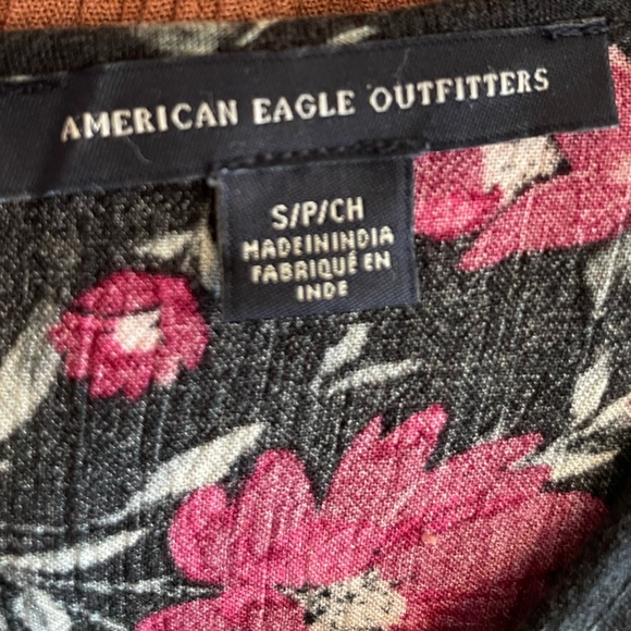 American Eagle Black Floral Long Sleeve Boho Dress✨ - Picture 6 of 6